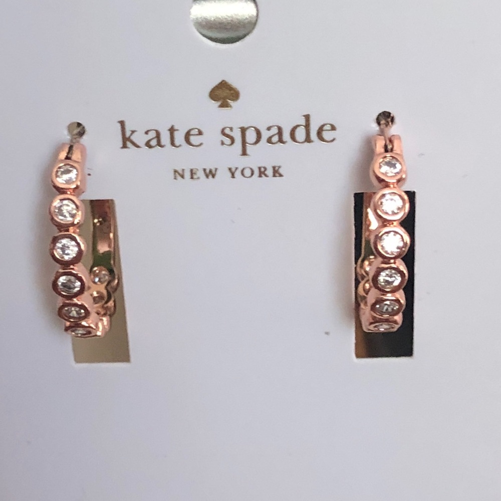 NEW Kate Spade Rose Gold Full Circle Huggies, Hoop Earrings